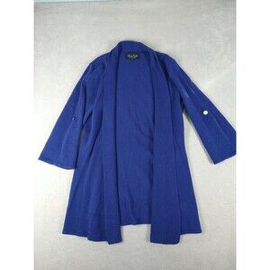 Claudia Nichole 100% Cashmere Open Front Cardigan Size Medium Purple/Dark Blue